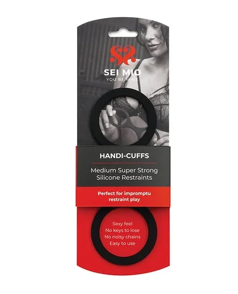 SEI MIO Handi-Cuffs Super Strong Silicone Restraint Cuffs – Medium