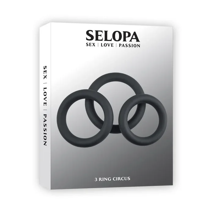 Selopa 3 RING CIRCUS – Black Cock Rings – Set of 3 Sizes