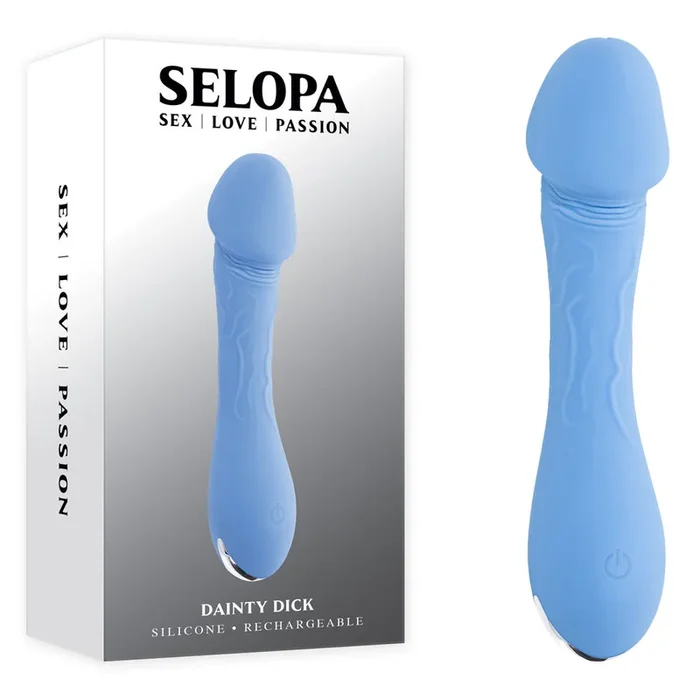 Selopa DAINTY DICK – Baby Blue 11.9 cm USB Rechargeable Mini Vibrator