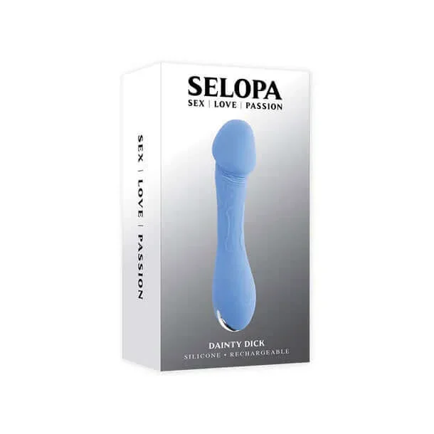 Selopa Dainty Dick Rechargeable Silicone Vibrating Dildo Blue