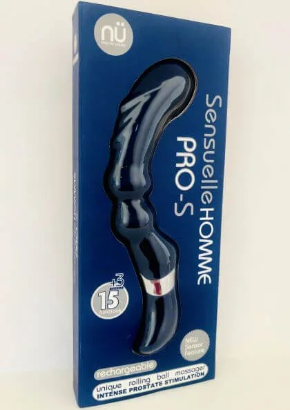 Sensuelle Homme Pro-S Prostate Massager | Navy Blue | 15 Functions, 3 Speeds | Rolling Ball Massager | Rechargeable