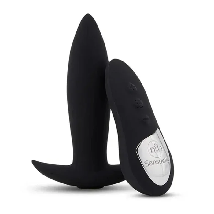 Sensuelle Remote Control Rechargeable 15 Function Mini Plug – Black