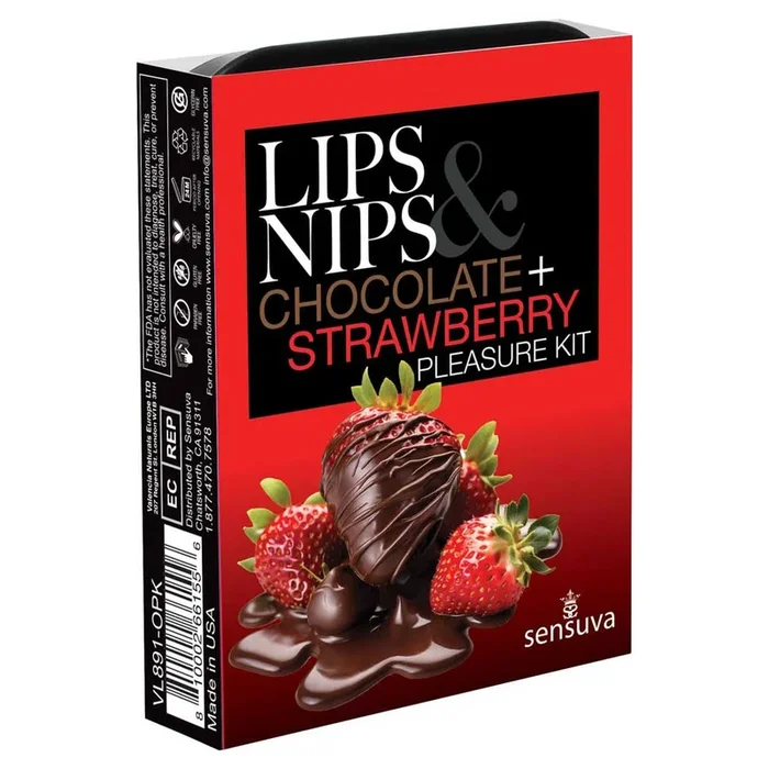 Sensuva Lips & Nips Chocolate and Strawberry Pleasure Kit