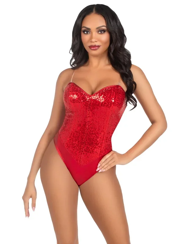 Sequin Bodysuit – Small – Red