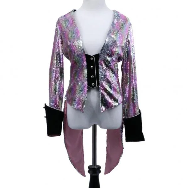 Sequin Tailcoat – Pastel Iridescent/Black –
