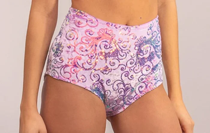 Sequin Velvet Short – Lavender Prism –