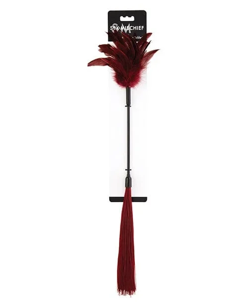 Sex & Mischief Enchanted Feather Tickler – Burgundy