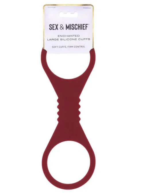 Sex & Mischief Enchanted Silicone Cuffs Large Red