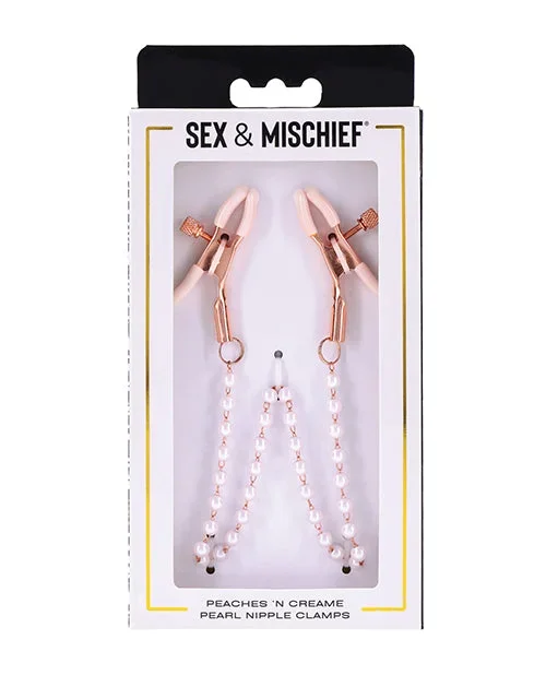Sex & Mischief Peaches ‘n CreaMe Pearl Nipple Clamps