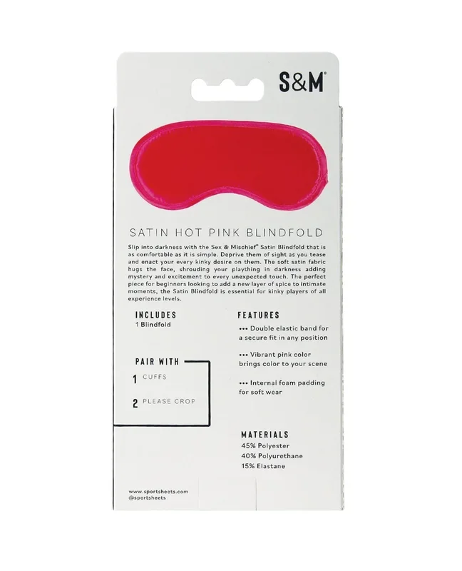 Sex & Mischief Satin Blindfold – Hot Pink