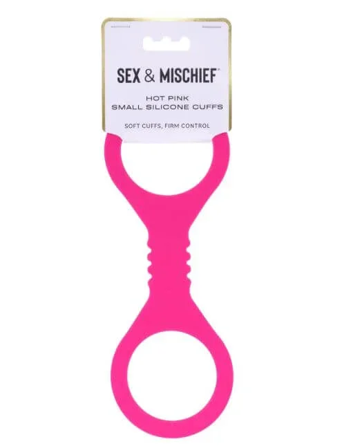 Sex & Mischief Silicone Cuffs Small Hot Pink