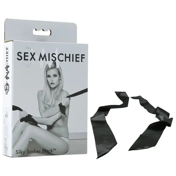 Sex & Mischief Silky Sashes Black – Black Restraints