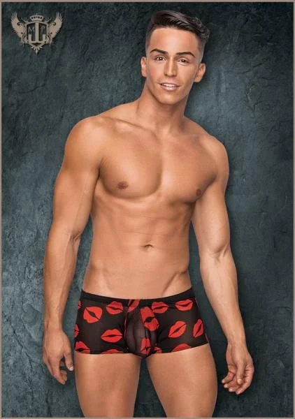 Sheer Lips Mini Short – Black & Red –