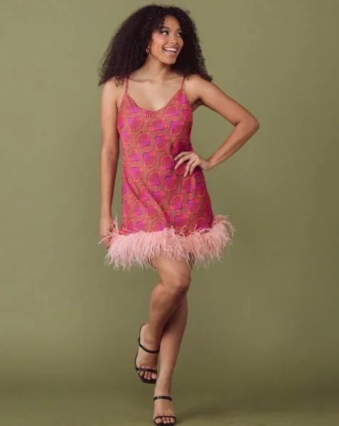 Shells/Feathers Sateen Mini Slip –