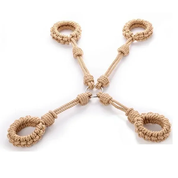 Shibari Rope Hogtie Restraints Handcuffs Ankle Cuffs Kit Cuffs & Shackles
