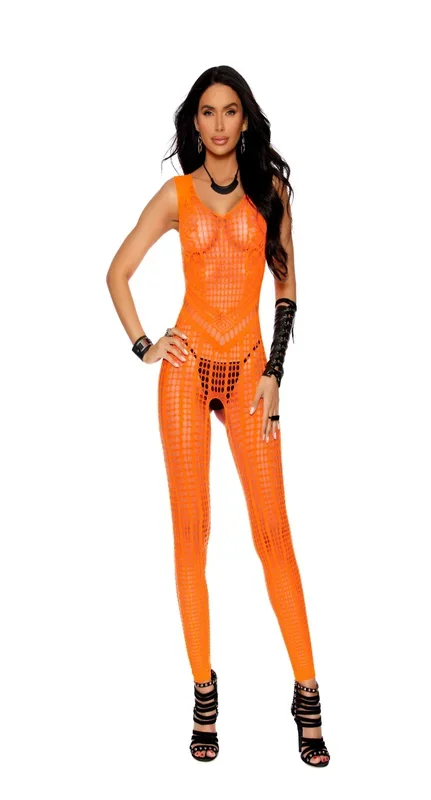 Short Sleeve Bodystocking Neon Orange O/S – Elegant Moments