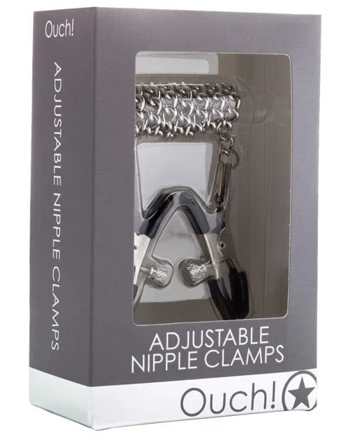 Shots Ouch Adjustable Nipple Clamps with Chain