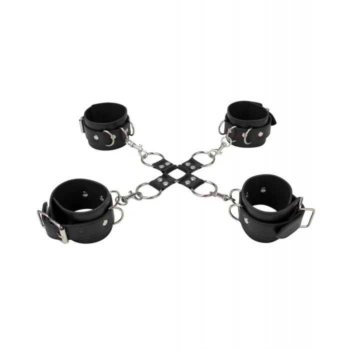 Shots Ouch Leather Hand & Leg Cuffs – Black