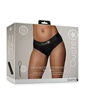 Shots Ouch Vibrating Strap On High-cut Brief – Black