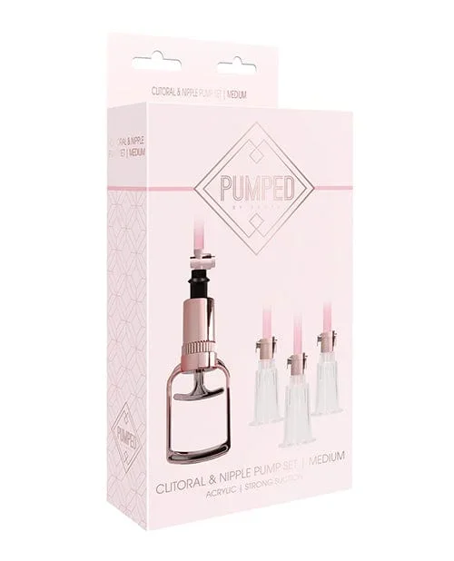 Shots Pumped Clitoral & Nipple Pump Set – Medium Rose Gold