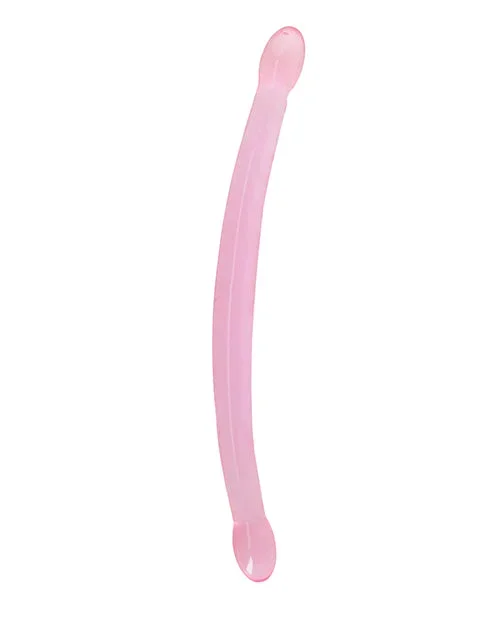 Shots RealRock Crystal Clear 17″ Double Dildo – Pink