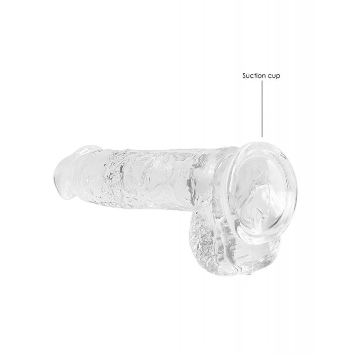 Shots RealRock Realistic Crystal Clear 6″ Dildo w/Balls – Transparent Clear
