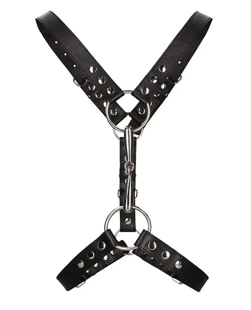 Shots Uomo Men’s Harness with Metal Bit – Black