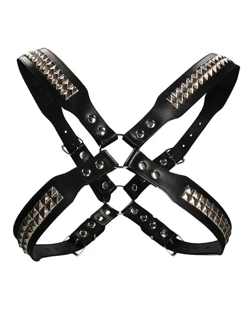 Shots Uomo Men’s Pyramid Stud Body Harness – Black