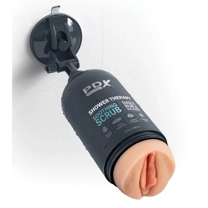 Shower Therapy Discreet Realistic Stroker with Mount – Vanilla