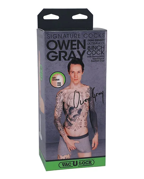 Signature Cocks ULTRASKYN 8″ Cock w/Removable Vac-U-Lock Suction Cup – Owen Grey