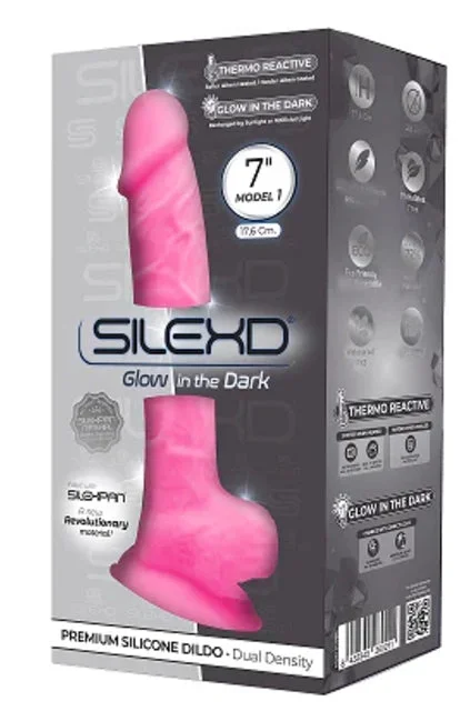 Silexd Model 1 Pink Glow In The Dark 7″ Dildo
