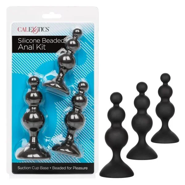 Silicone Beaded Anal Kit – Black