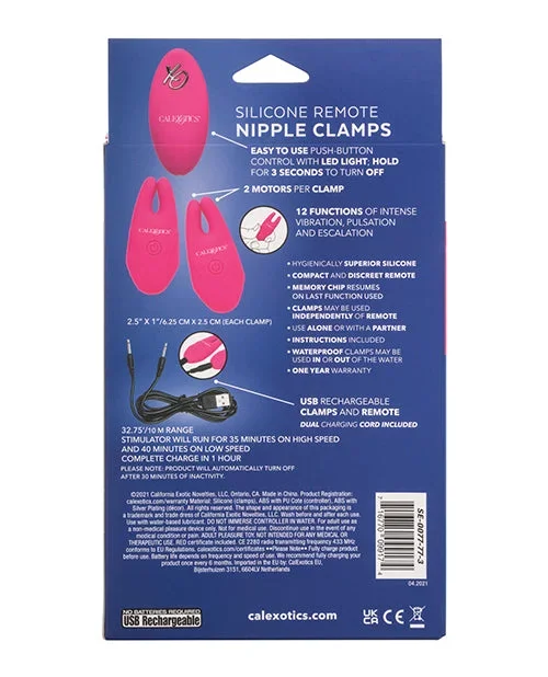 Silicone Nipple Clamps w/Remote – Pink