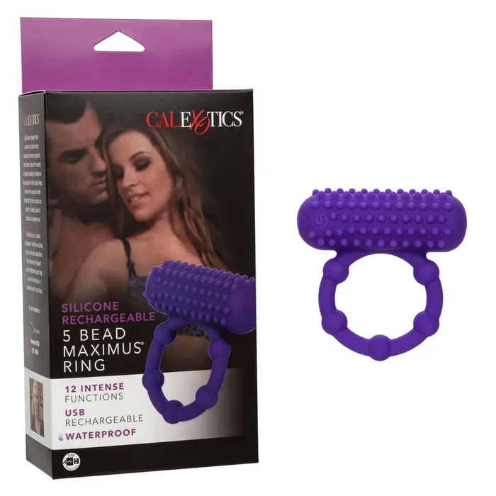 Silicone Rechargeable 5 Bead Maximus Ring – Purple