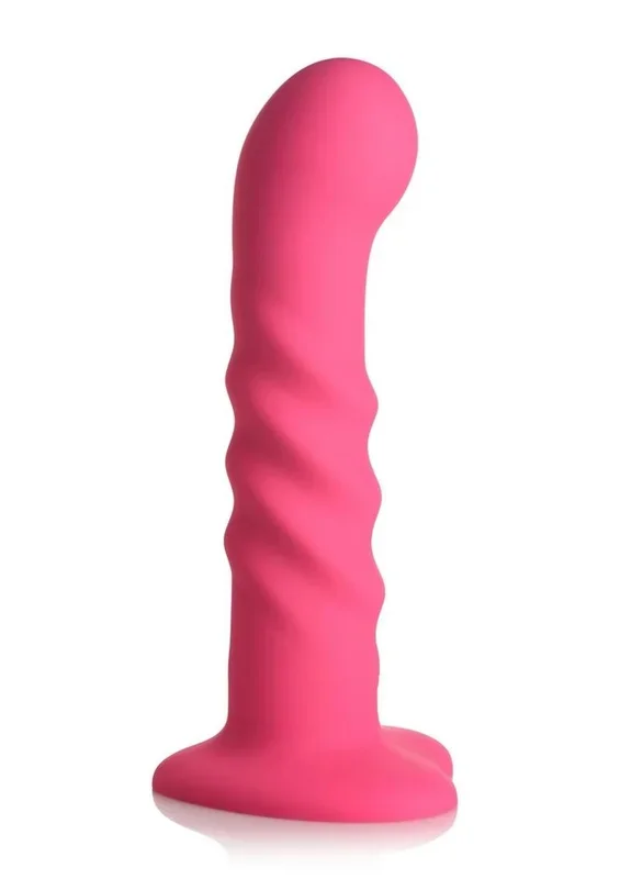 Simply Sweet 21x Vibrating Ribbed Rechargeable Silicone Dildo with Remote