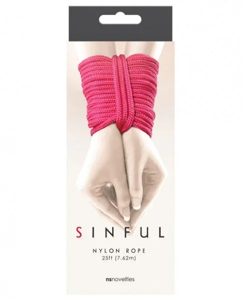 Sinful 25′ Nylon Rope – Pink