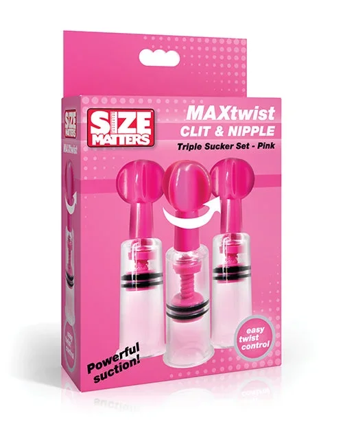 Size Matters MAXtwist Clit & Nipple Triple Sucker Set – Pink