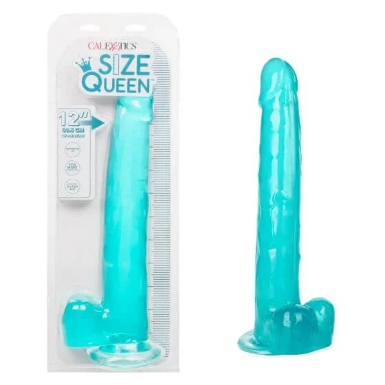 Size Queen 12 inches Blue Dildo with Suction Cup