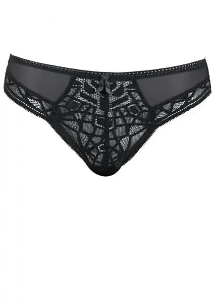 Soiree Lace Brazilian Panty – Black –