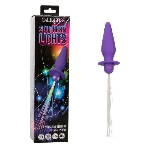 Southern Lights™ Vibrating Light Up Butt Plug Purple Silicone Rechargeable