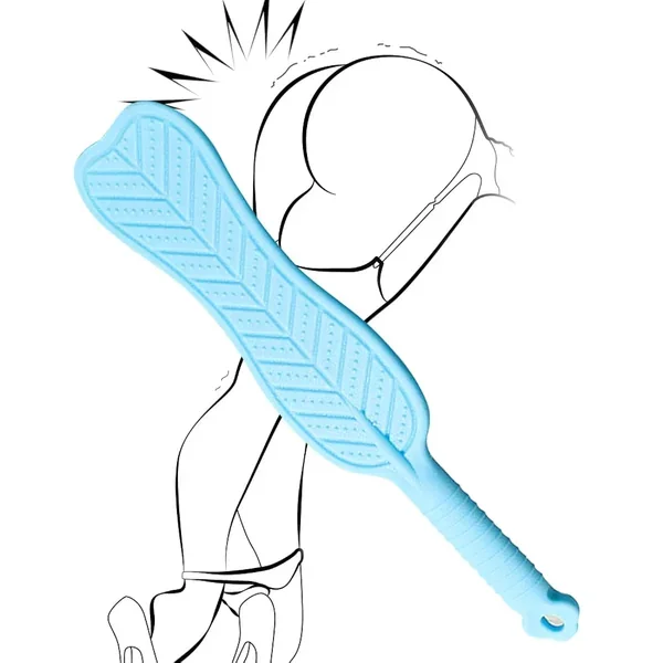 Spanking Paddle For Sex Adult Play,Textured Rubber Palm-Leaf Fan Shaped Slapper Sex Paddle, Bumps Flexible Flirt Toy For Sm Bondage Game Adult Sex Toys,For Couple/Women/Gay 14.96 Inch Bdsm (Blue)