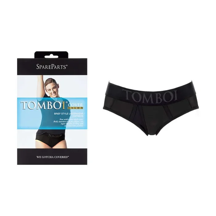 SpareParts Tomboi Cover Brief Underwear Harness Nylon Black 2XL