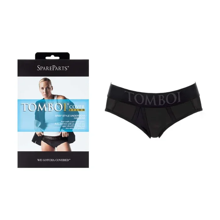SpareParts Tomboi Cover Brief Underwear Harness Nylon Black S