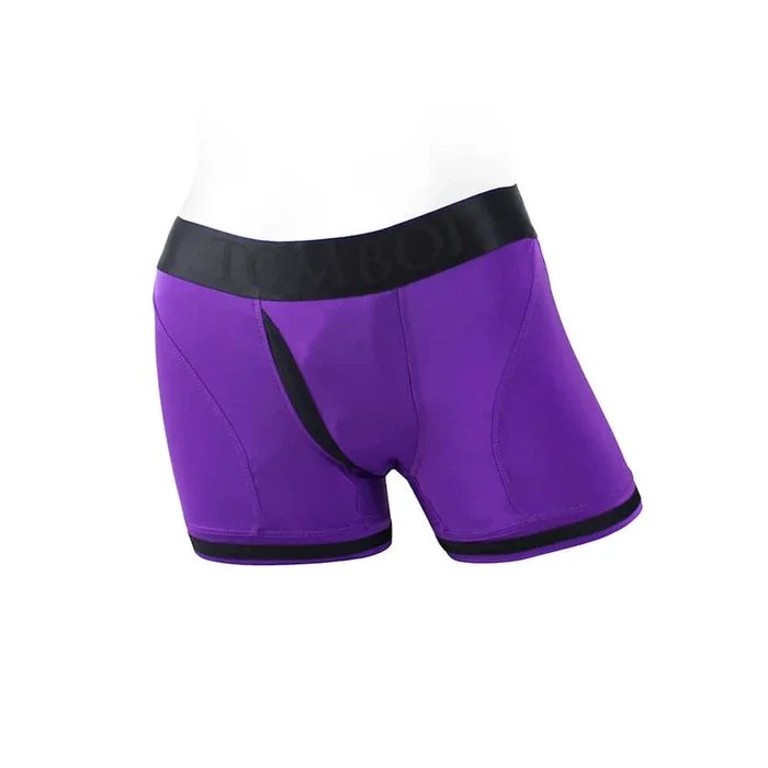 SpareParts Tomboii Nylon Boxer Briefs Harness Purple Size XS