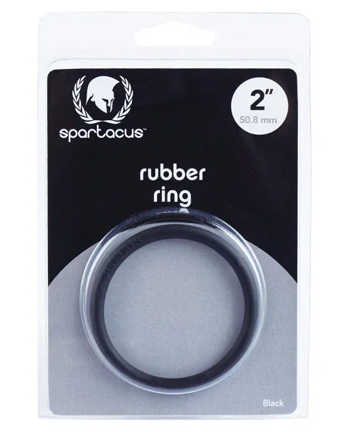 Spartacus 2 Inch Diameter Rubber Cock Ring Black for Extended Pleasure