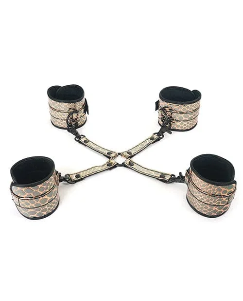 Spartacus Faux Leather Wrist & Ankle Restraints with Hog Tie