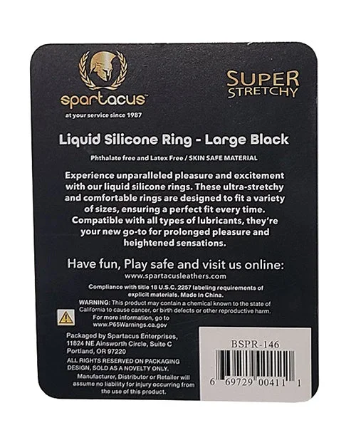 Spartacus Liquid Silicone Cock Ring Large – Black