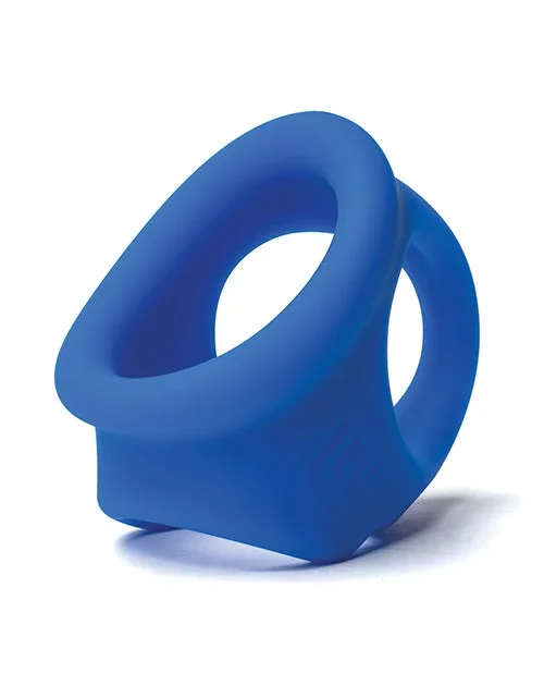 Sport Fucker Cock Chute Blue Silicone Cock Ring With Gentle Stretch For Ball Play And Sensation