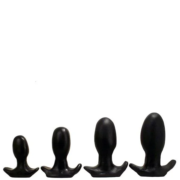 SquarePegToys® Egg Plugs Firmer Black Silicone Butt Plugs – 4 Sizes