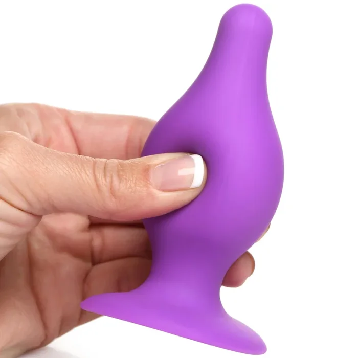 Squeezable Tapered Medium Anal Plug – Purple
